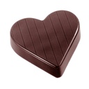 Molde de chocolate corazón rayado 52 mm