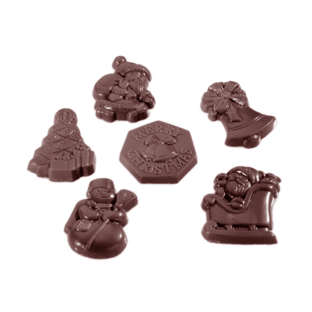 Stampo di cioccolato caraques Natale 6 soggetti