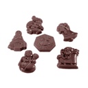 Chocolate mould caraque Christmas garnish 6 fig.