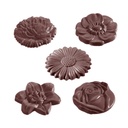 Stampo di cioccolato caraque do fiori rotondo 5 soggetti
