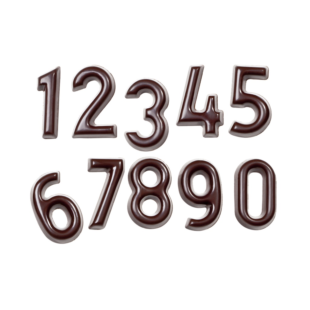 Molde de chocolate números 0-9 10 fig.
