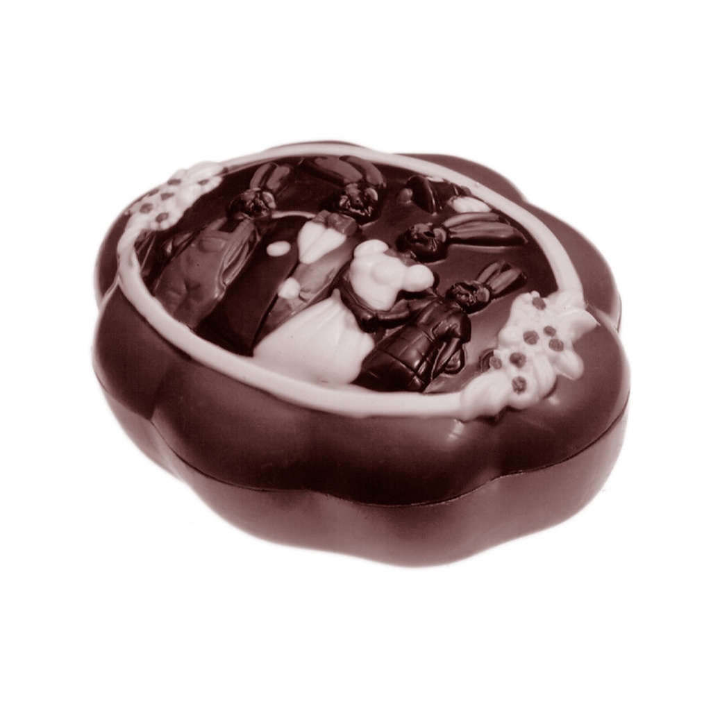 Chocolate mould family hare bonbon