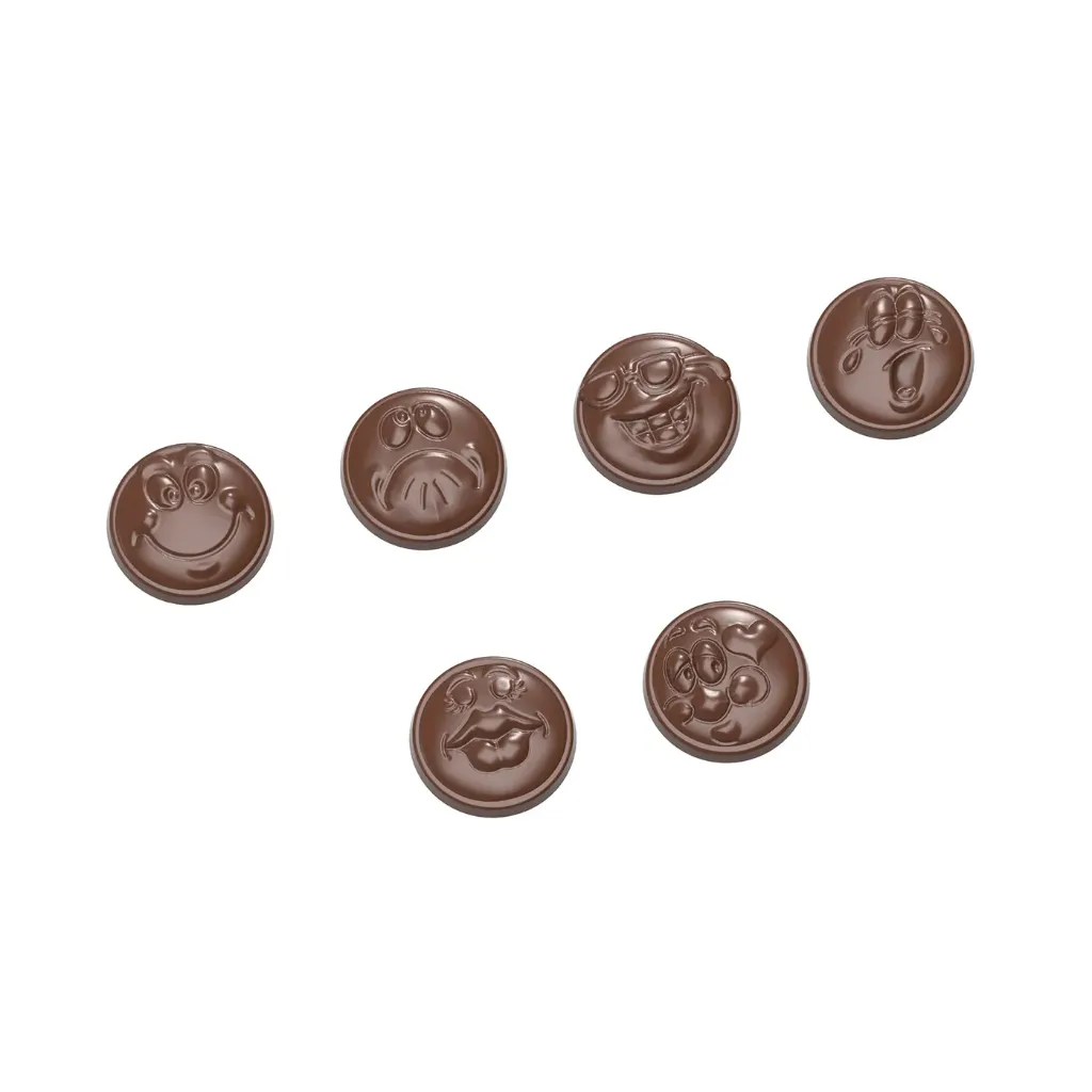 Chocoladevorm smileys 6 fig.