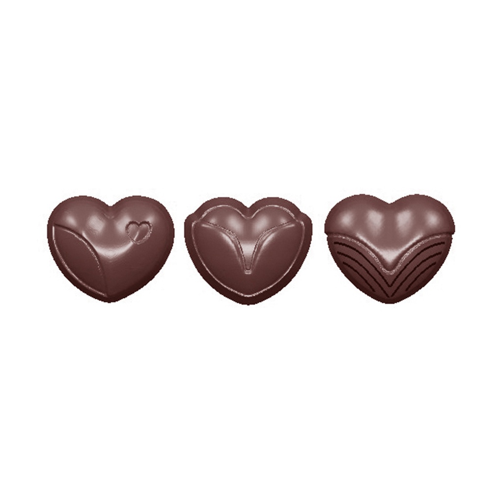 Moule à chocolat coeur classic 3 fig.