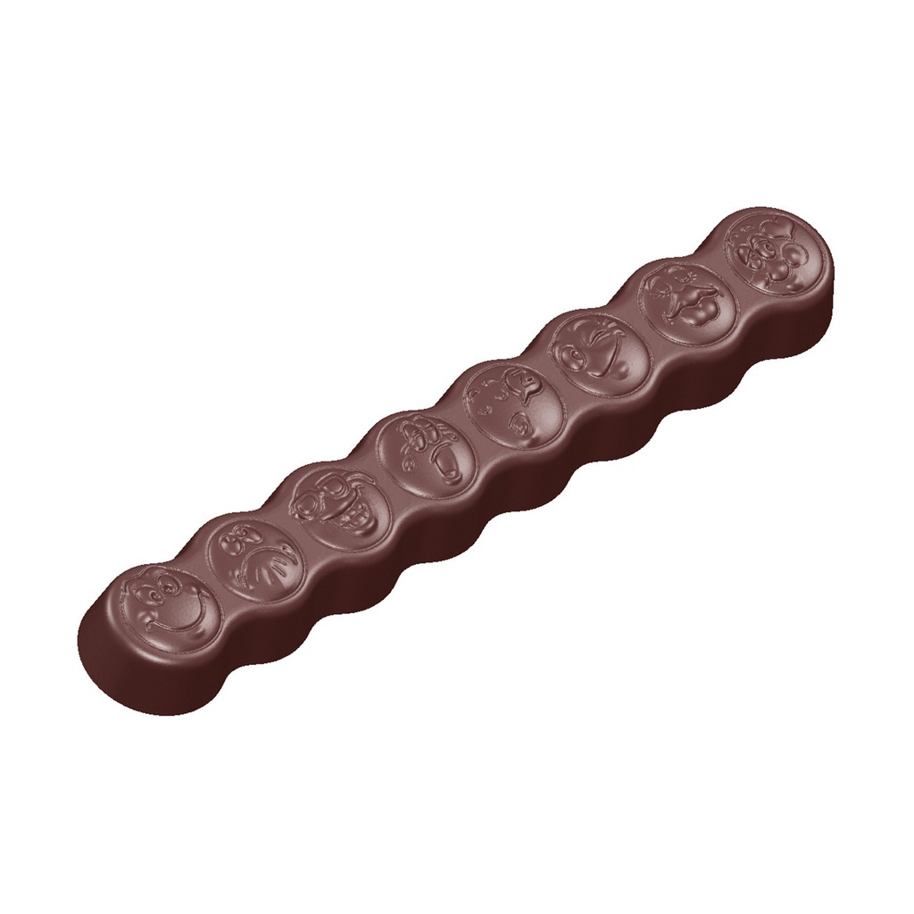 [1590CW] Chocoladevorm smiley reep 8 face