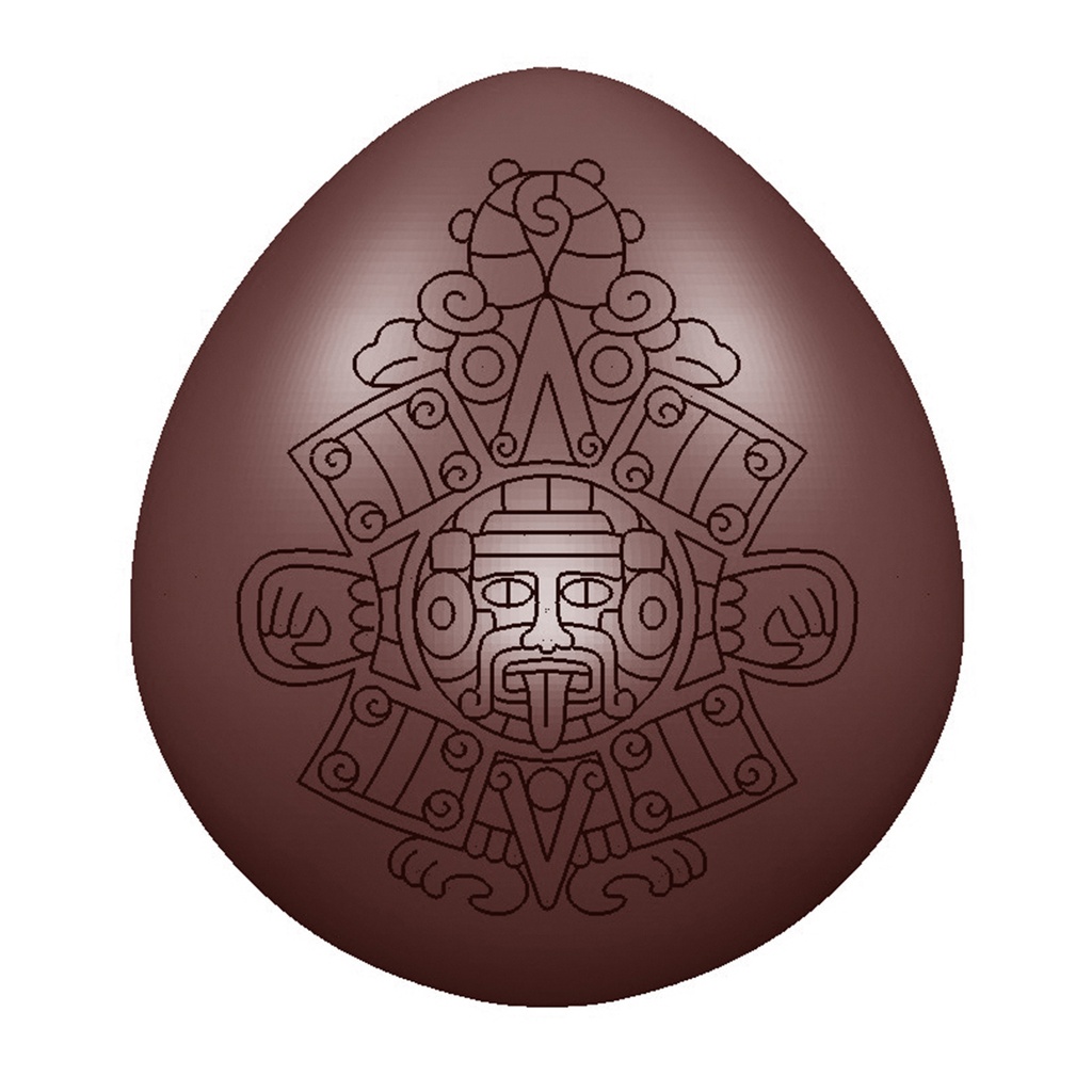 Molde de chocolate huevo primitivo maya 52 mm 2 fig. (MTO)