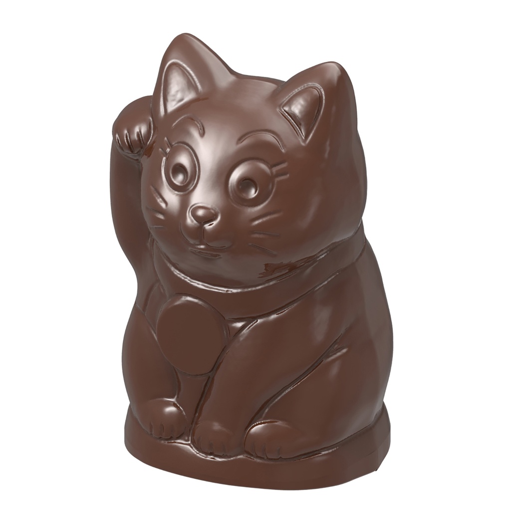 Molde de chocolate manekineko gato de la suerte