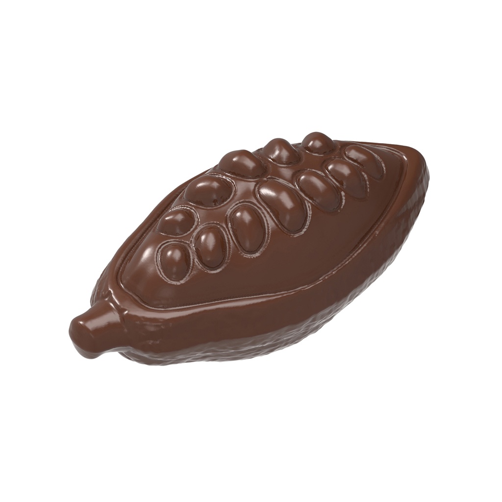 Molde de chocolate grano de cacao abierto
