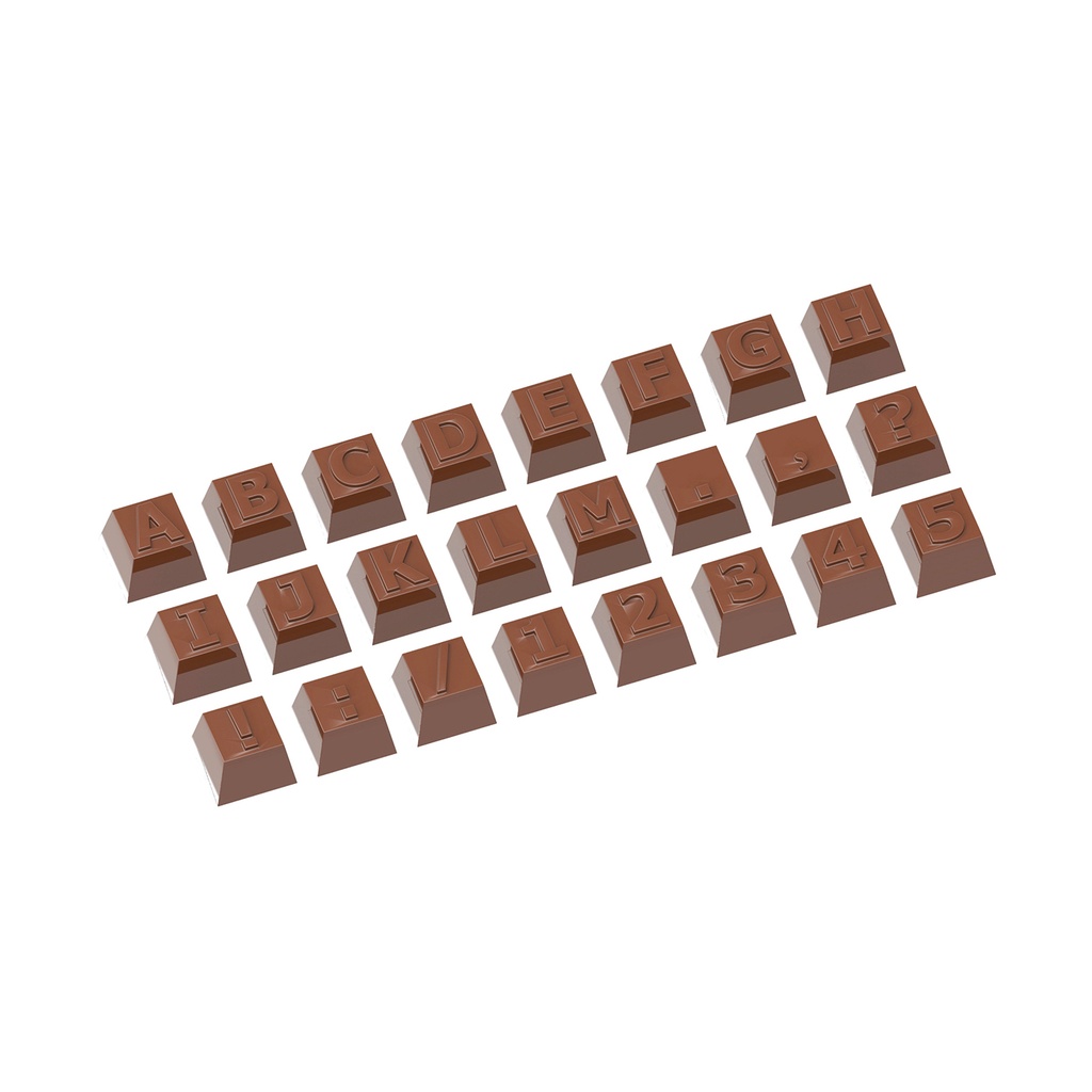 Molde de chocolate parte 1 alfabeto 24 fig.