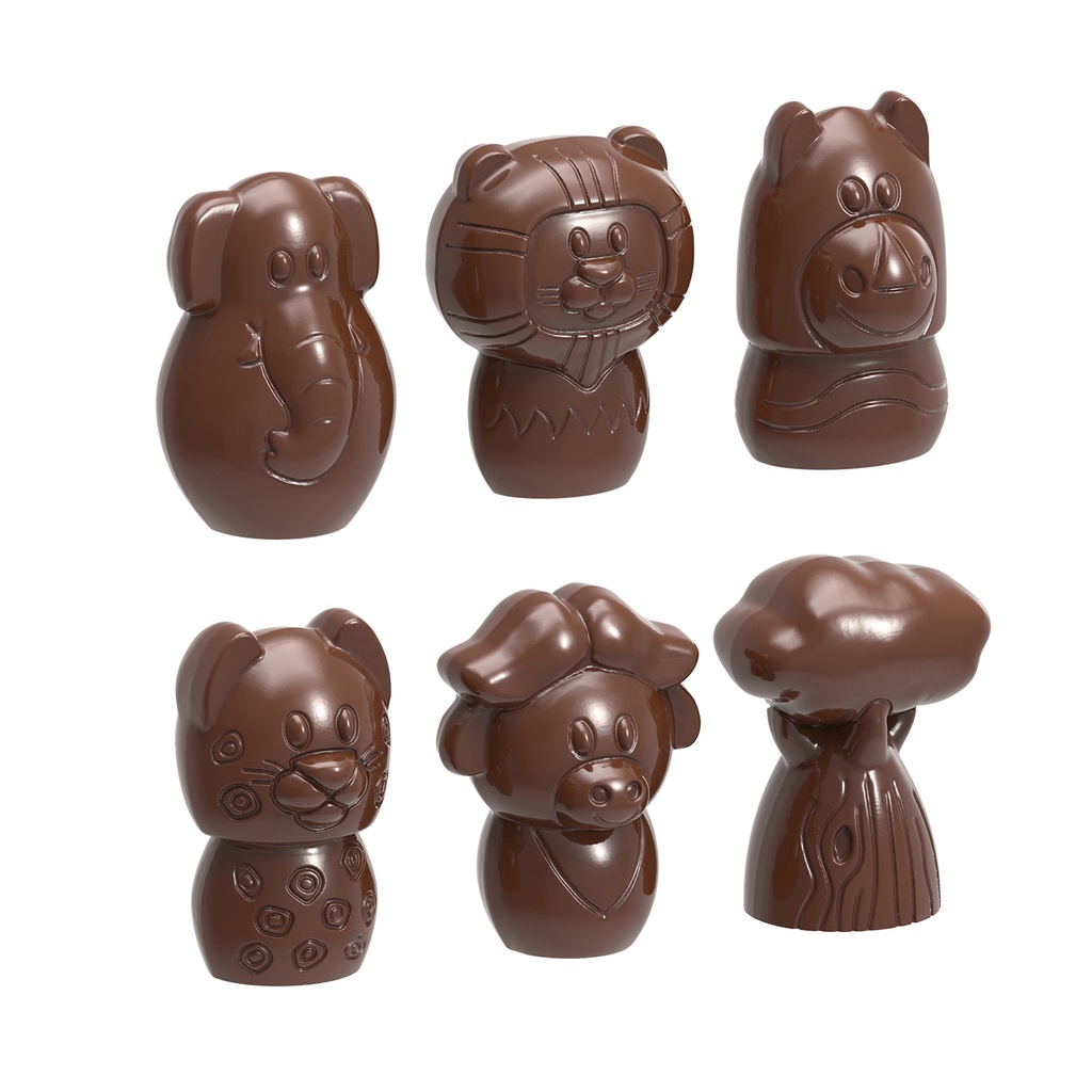 Stampo di cioccolato "The big five" 6 animaletti soggetti