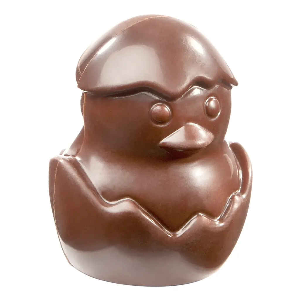 Chocoladevorm kuiken uit ei