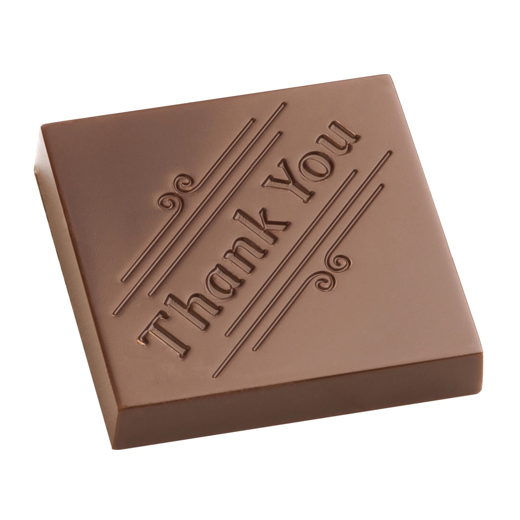 Chocoladevorm karak "Thank you"