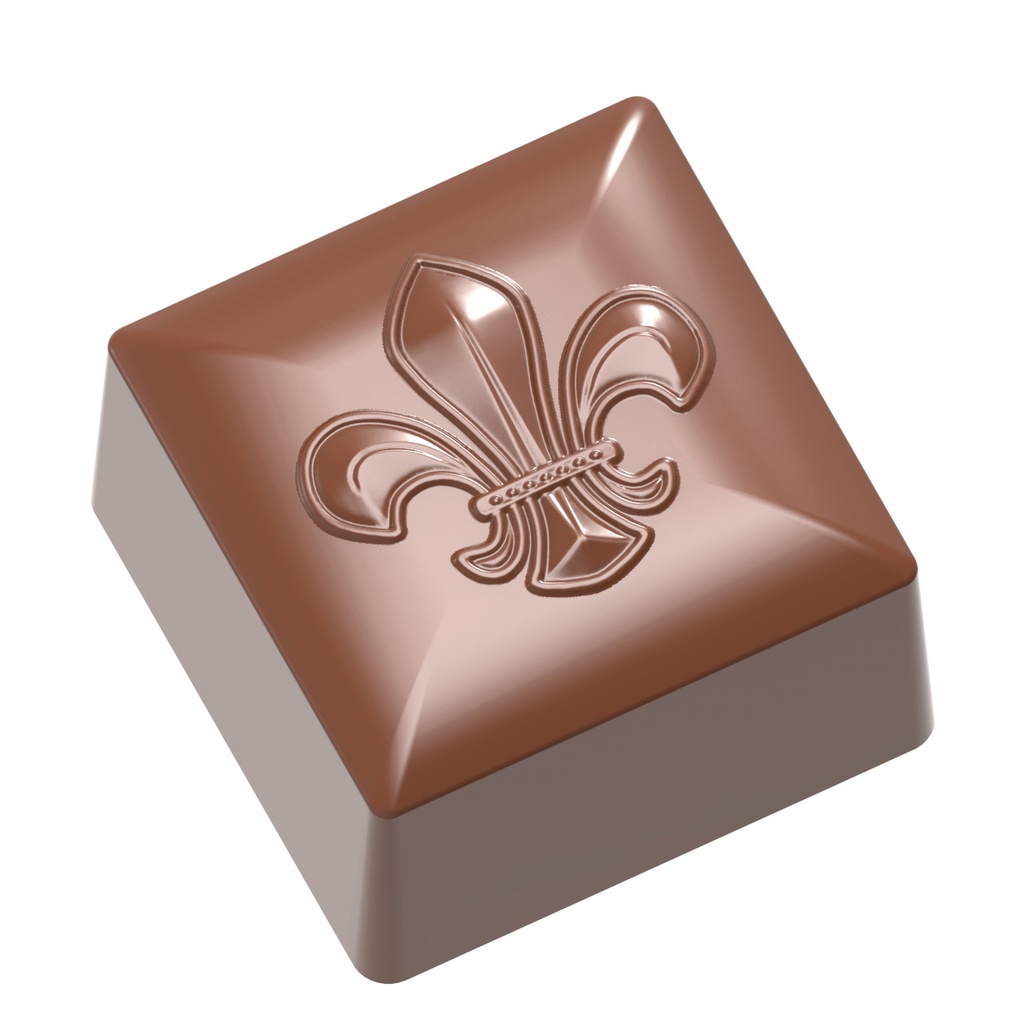 Chocoladevorm vierkant Fleur de Lys