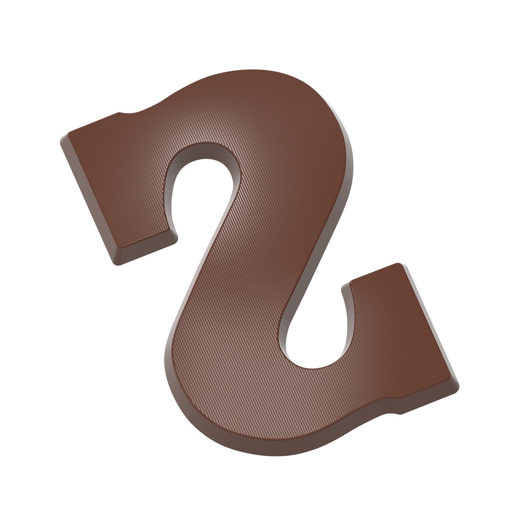Chocolate mould letter S 200 gr in mirror writing