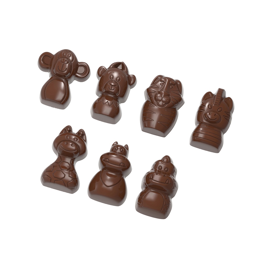 Stampo di cioccolato assortimento di animali da zoo