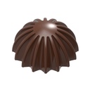 Molde de chocolate media esfera plisada