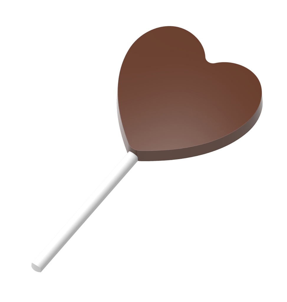 [2000L04CW] Chocoladevorm magneet lolly hart