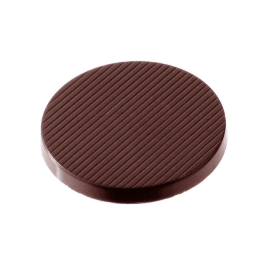 Moule au chocolat caraque ronde rayé Ø 36 mm