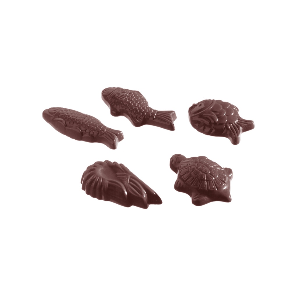 Molde de chocolate caraque marisco 5 fig.