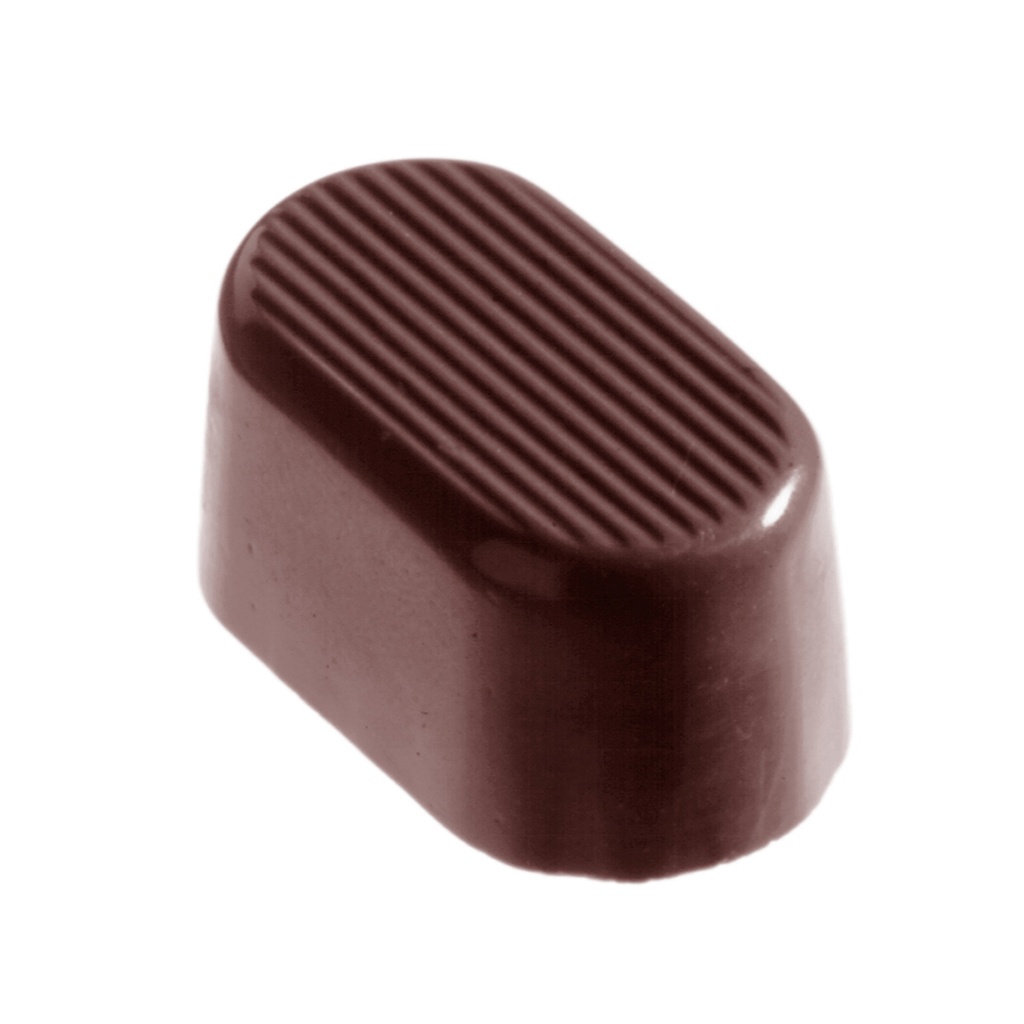 Molde de chocolate óvalo rayado