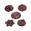 Chocoladevorm bloemkarak rond 5 fig.