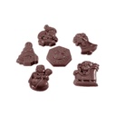 Chocolate mould caraque christmas garnish 6 fig.