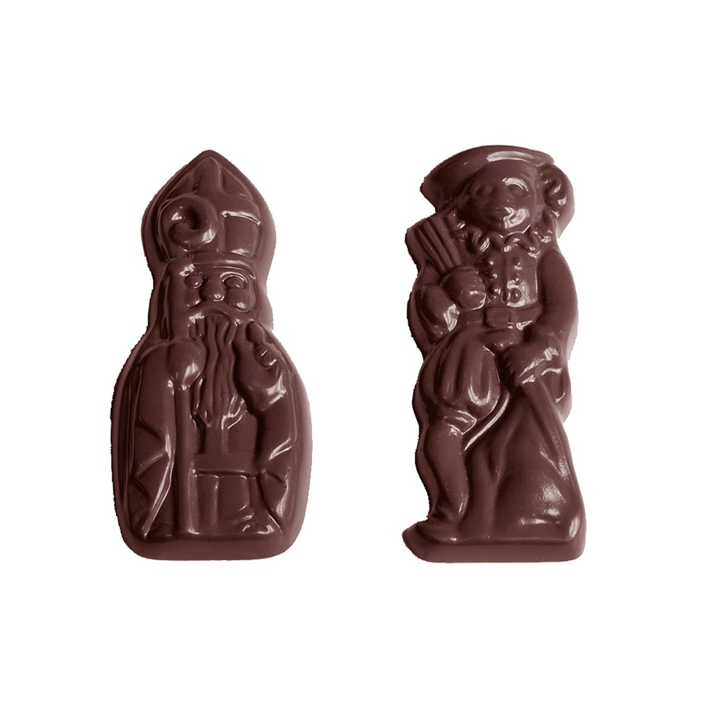 Moule à chocolat Saint Nicolas & père Fouettard 2 fig.