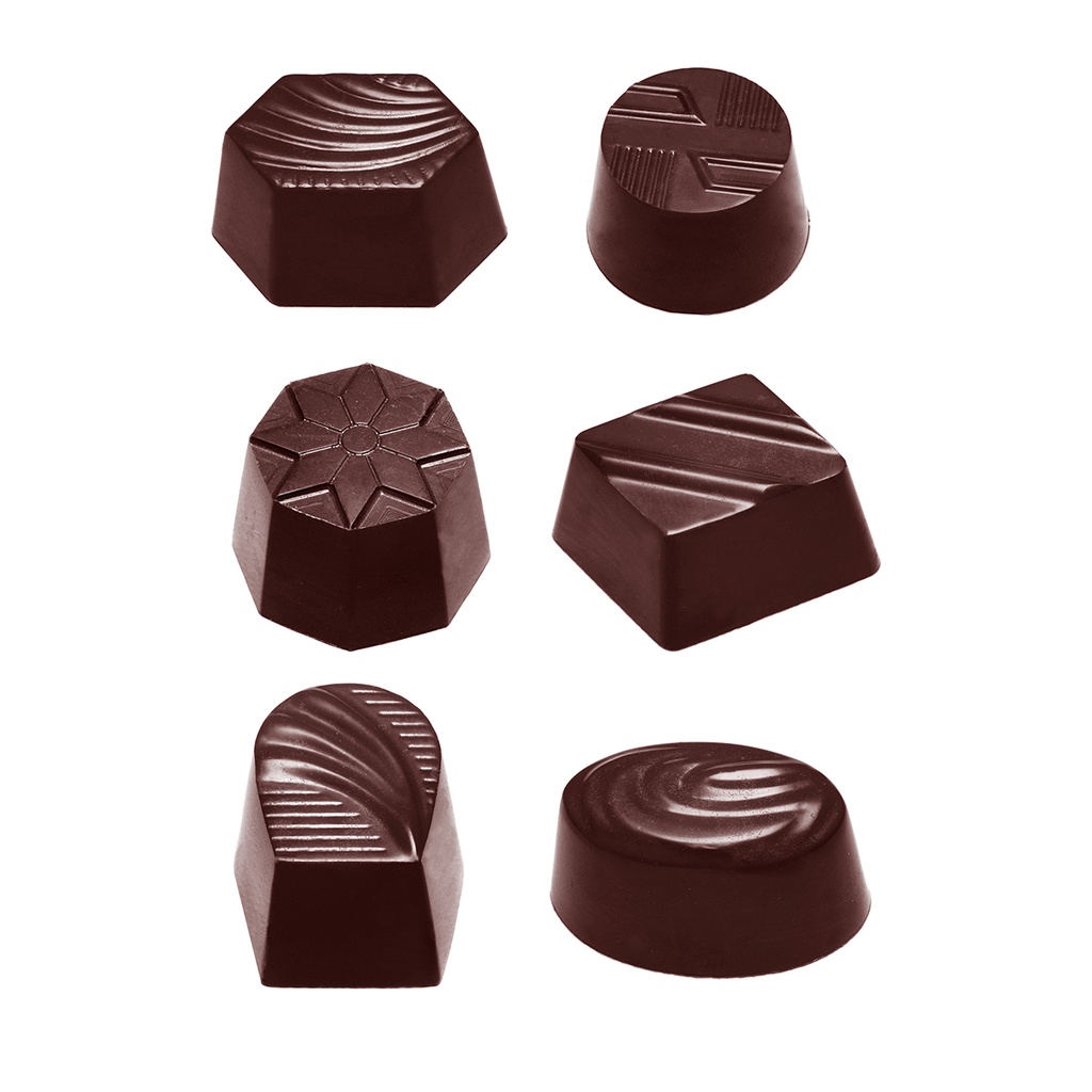 Moule à chocolat assorti petit 6 fig.
