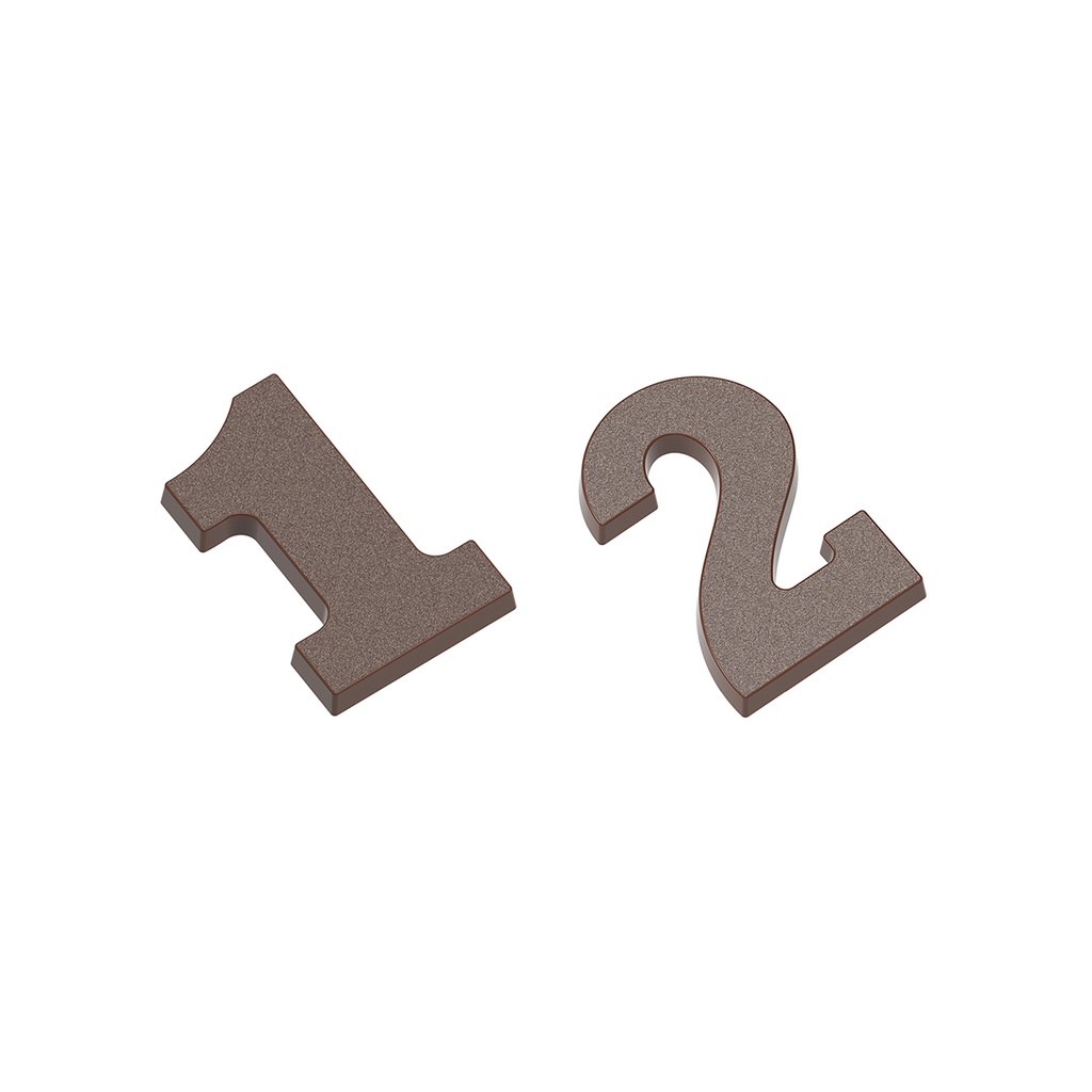 Chocoladevorm cijfers 1 & 2