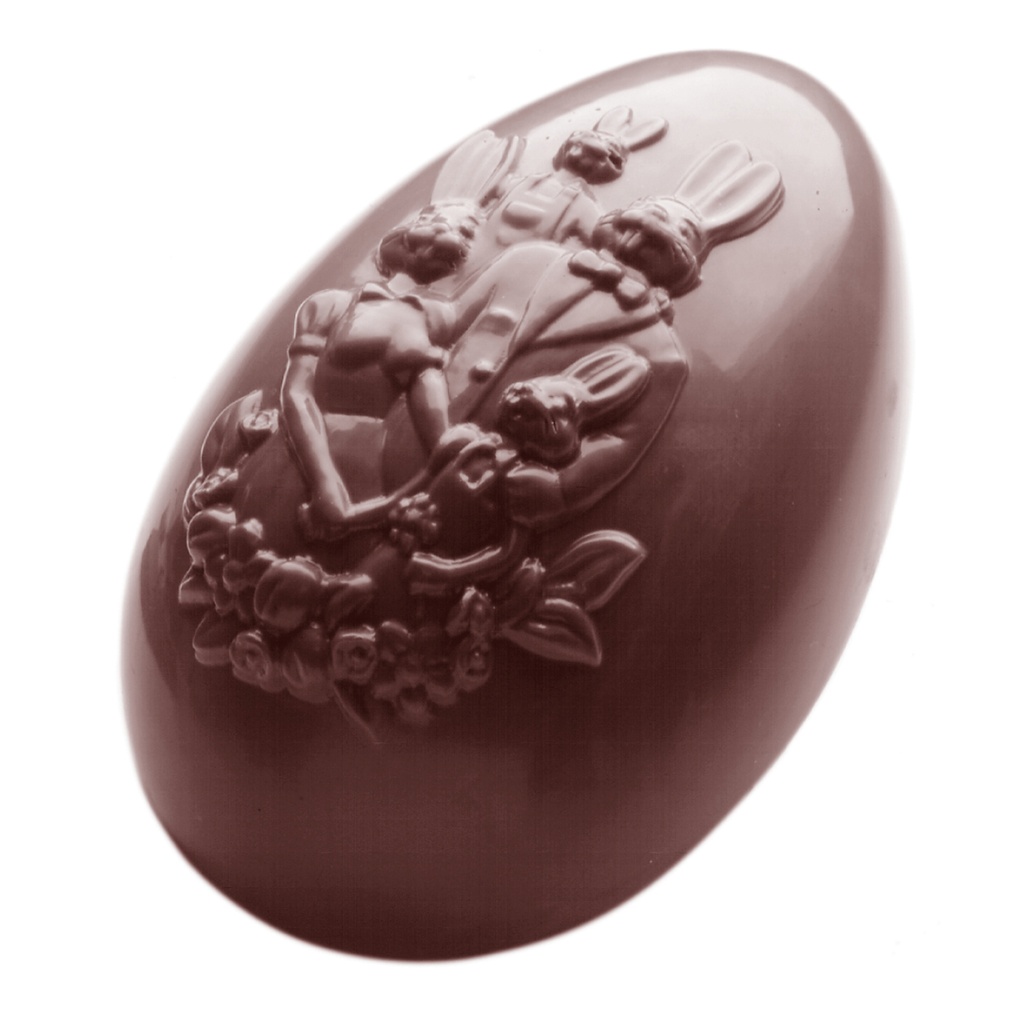 Stampo di cioccolato uovo con coniglietti175 mm