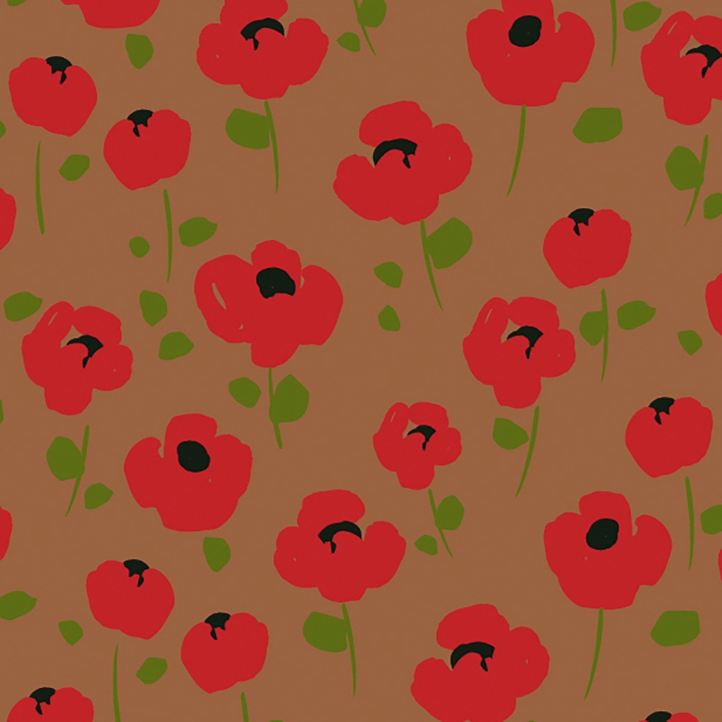 [F037188] Transferts 300 x 400 mm Pretty poppies