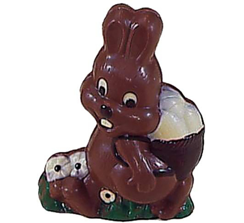 [H221015/B] Chocoladevorm haas+ei op rug 150 mm