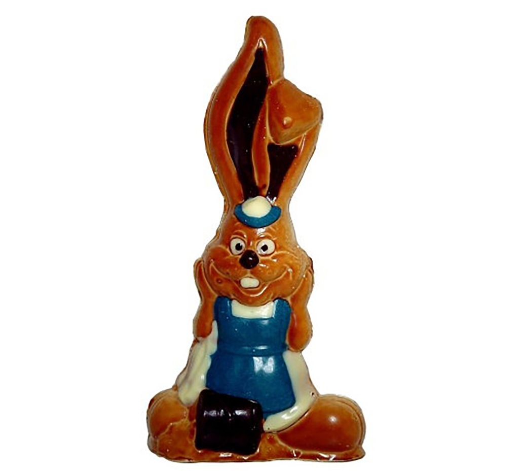 Chocolate mould rabbit with bag