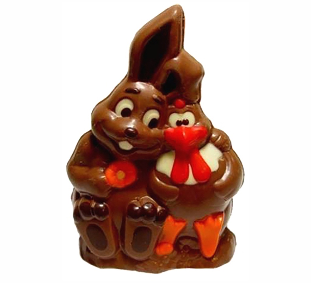Stampo di cioccolato coniglio con pulcino 145 mm