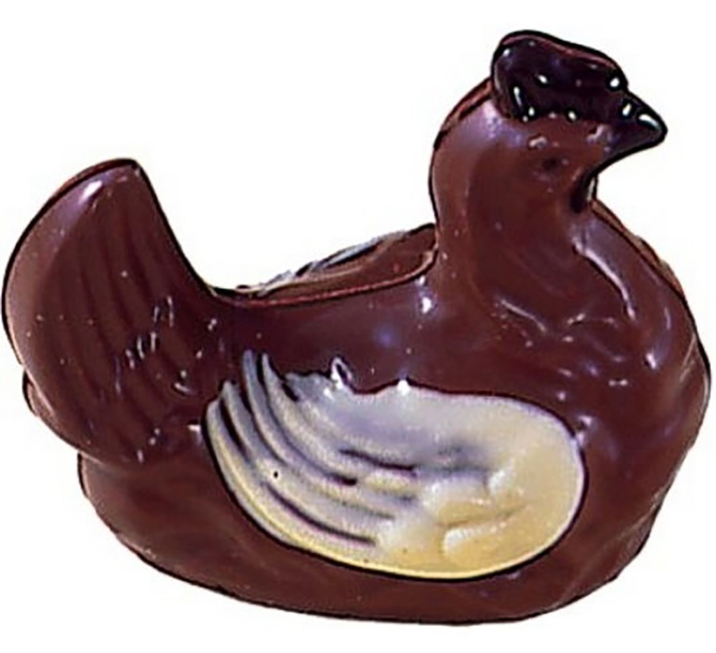 Chocoladevorm kip zittend 100 mm