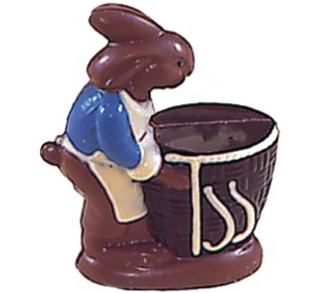 [H391] Stampo di cioccolato lepre con cestello 150 mm