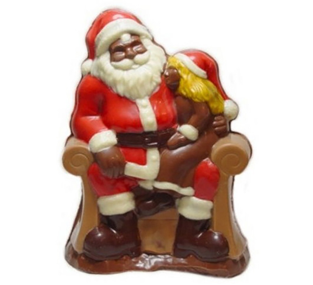 Chocolate mould Santa Claus with child 180 mm