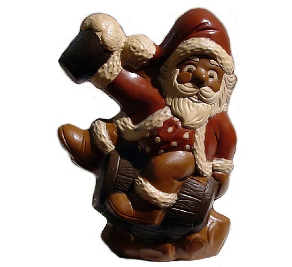 Chocoladevorm kerstman met bierton 190 mm