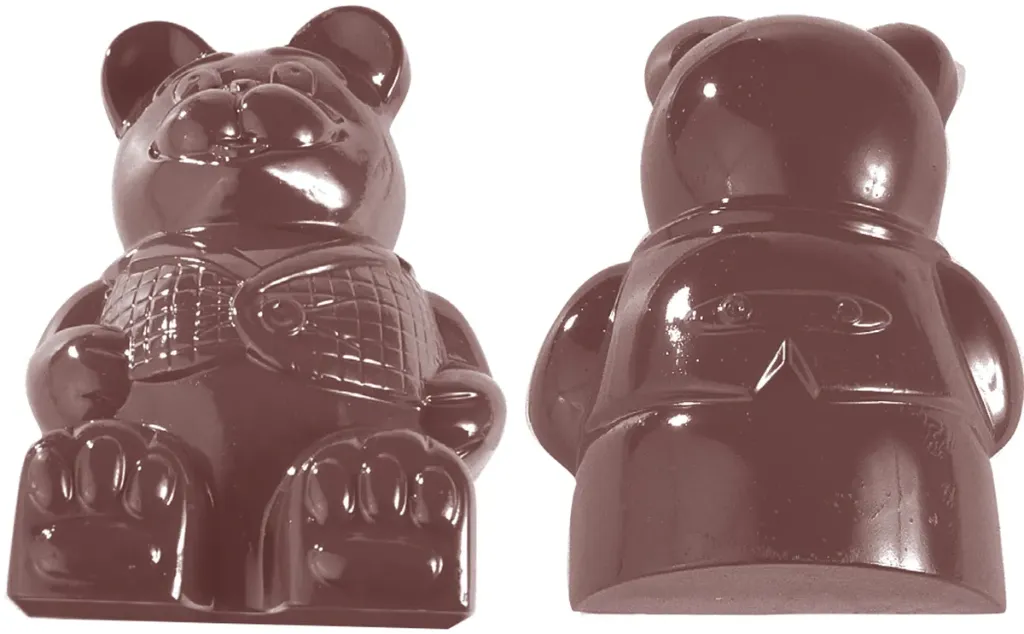 Molde de chocolate oso de peluche con abrigo