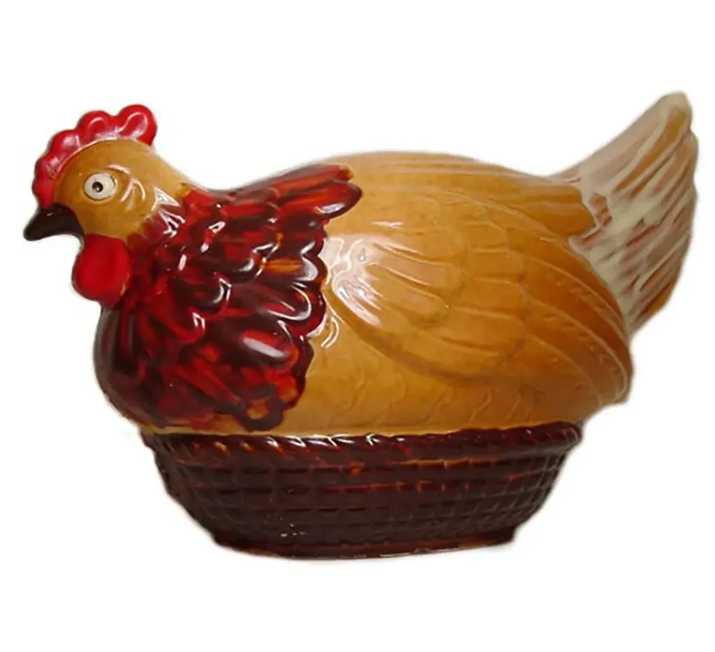 Chocolate mould chicken on basket 305 mm