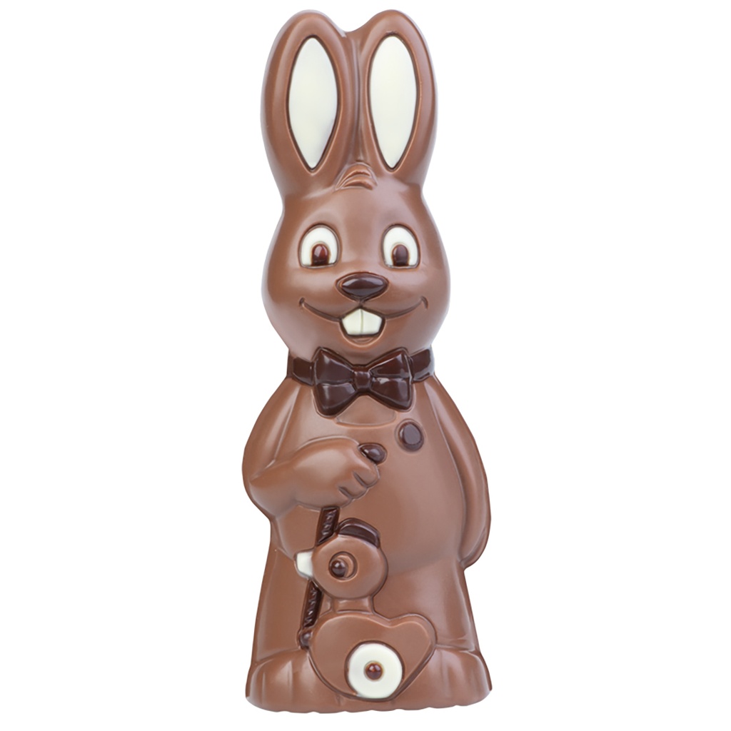 Chocoladevorm konijn + houten eend 170 mm