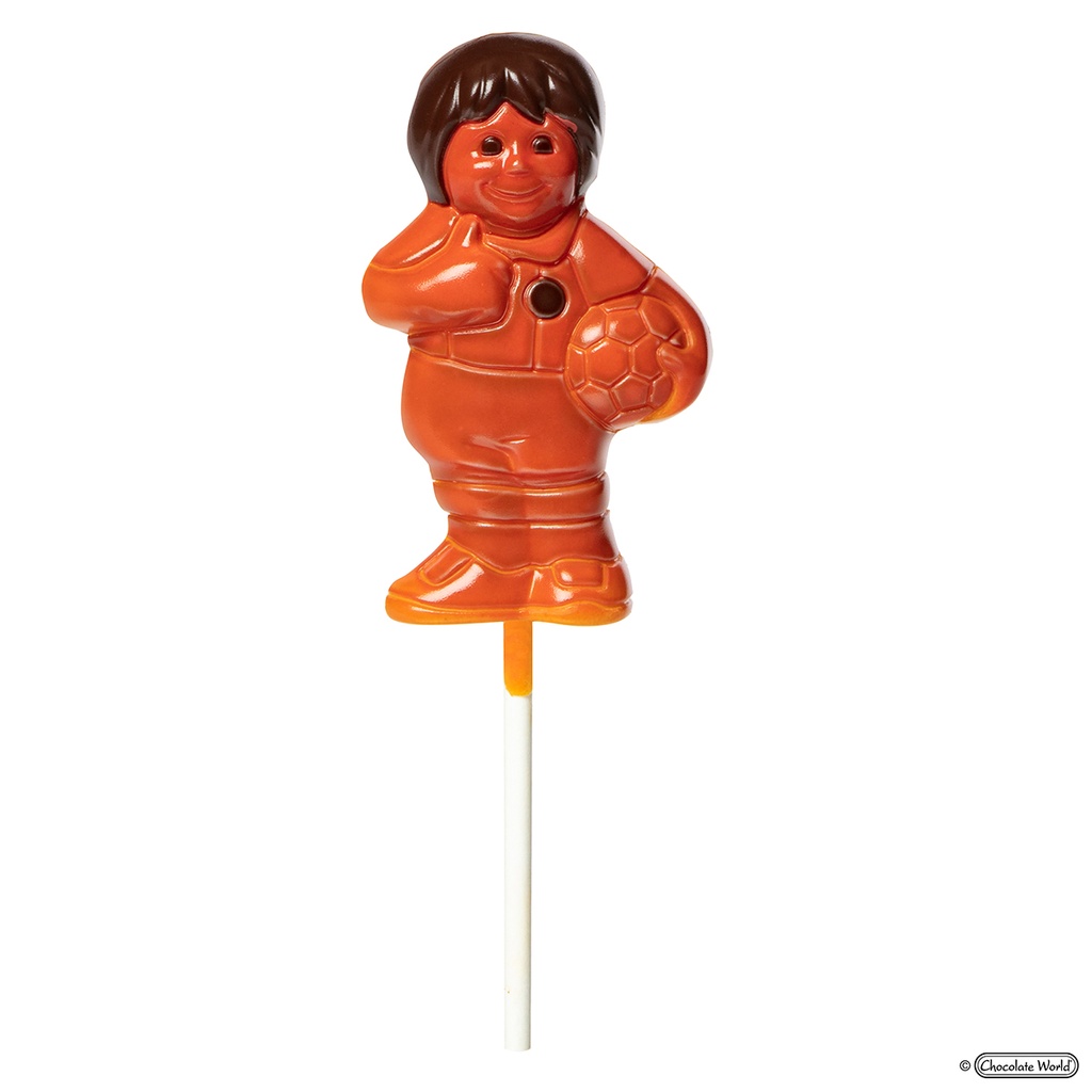 [HB9024] Chocolate mould lollipop Soccer player 82 mm
