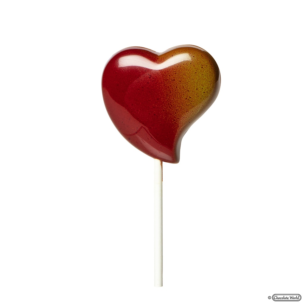 Molde de chocolate piruleta Corazón curvado 54 mm