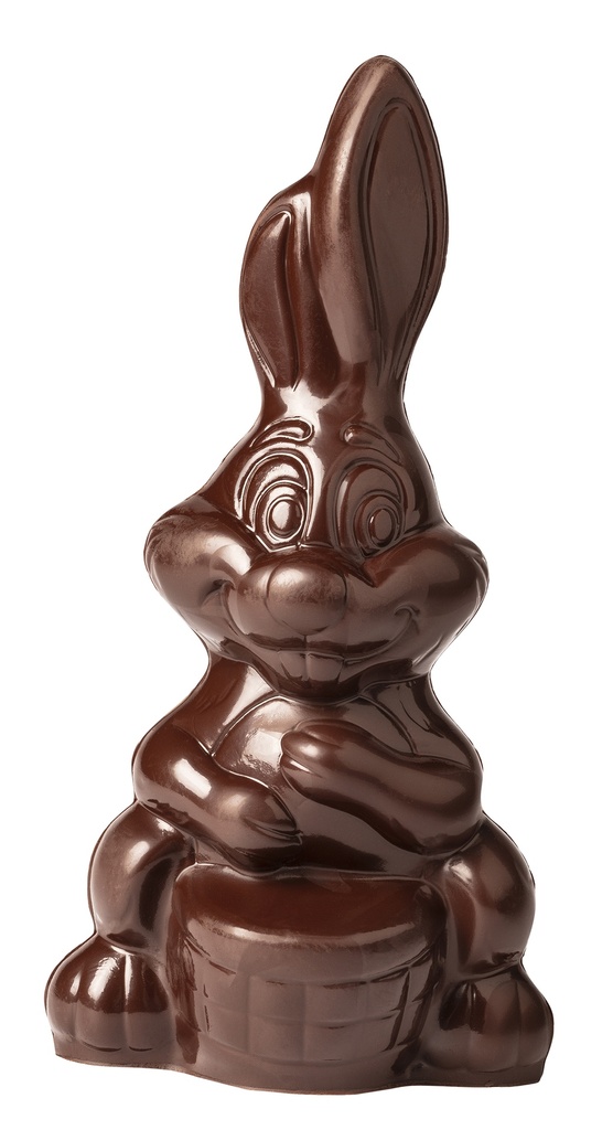 Chocolate mould rabbit with basket 245 mm