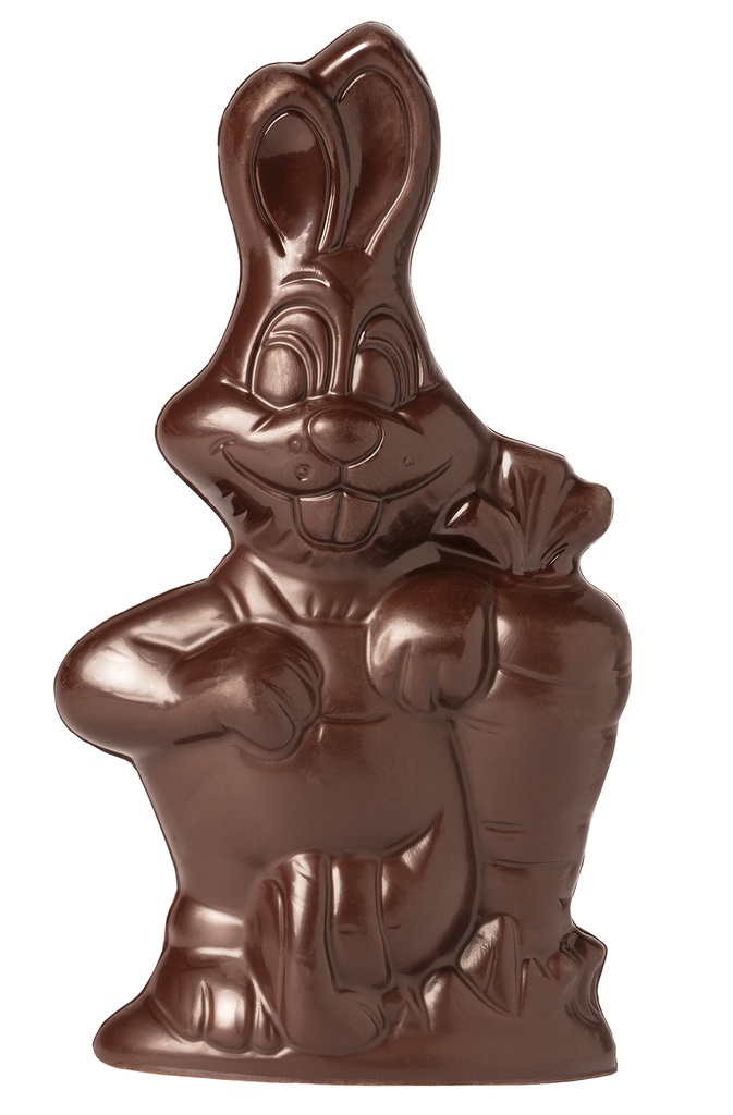 Chocolate mould rabbit with carrot 185 mm