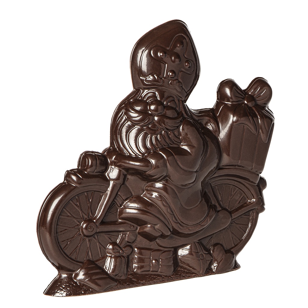 Chocoladevorm Sinterklaas op fiets 190 mm