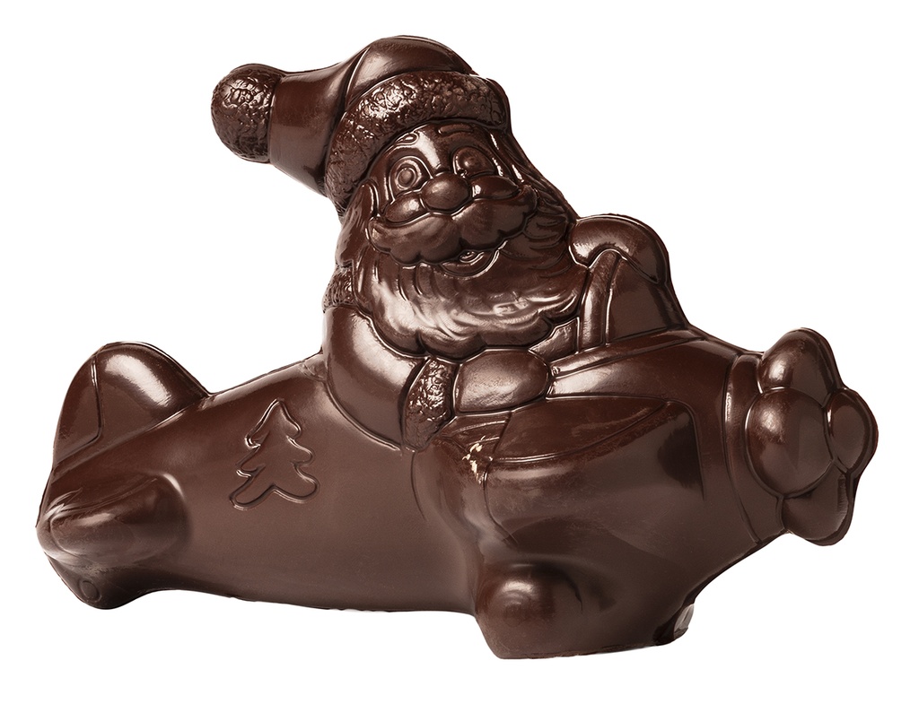 Moule à chocolat père de noël en avion