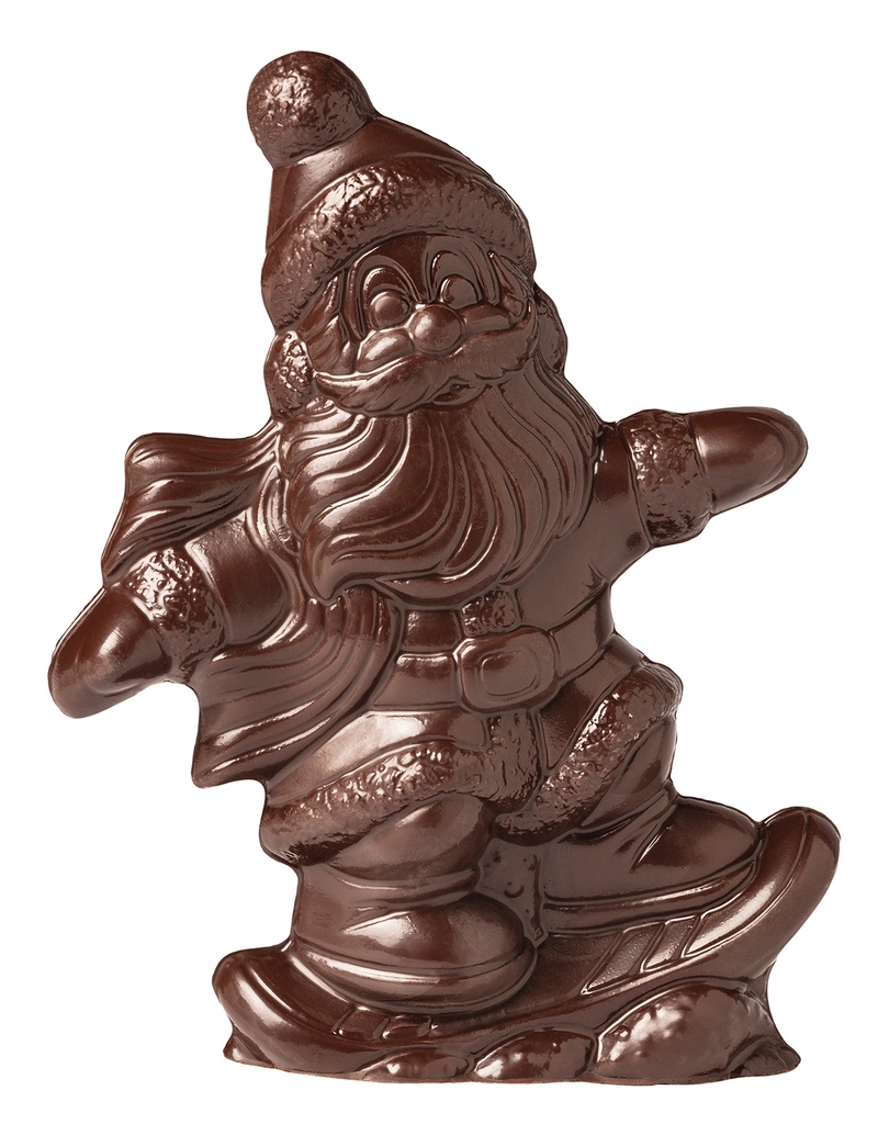 Chocolate mould christmas father on snowboard 195 mm