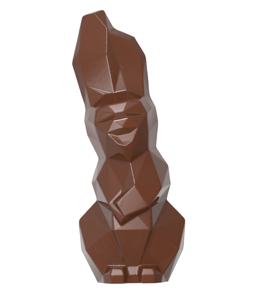 [HM041CW] Molde de chocolate magnética conejo risueño origami 150 mm