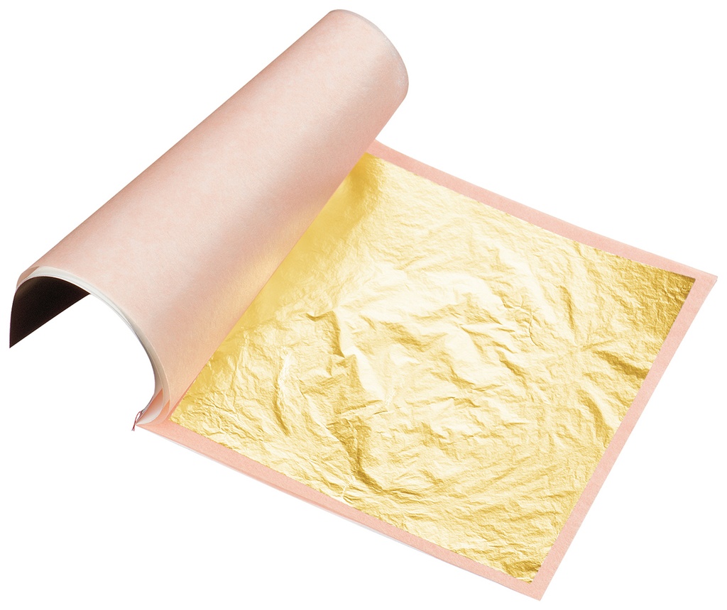 Hojas de oro 23 quilates 80 x 80 mm - 25 pcs